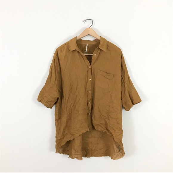 Free People XS Best Of Me Blouse Top Bronze Brown - Picture 4 of 8